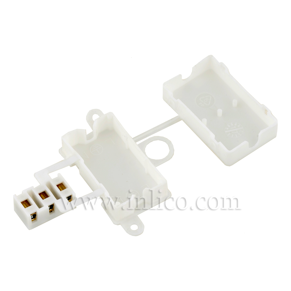 3 WAY INSULATED CONNECTOR BOX CORD GRIP 'V' AT BOTH ENDS TO STANDARDS EN60598-1:2015