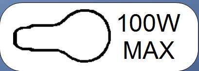 MAXIMUM 100W BULB LABELS - GLS BULB SHAPE NO CAP