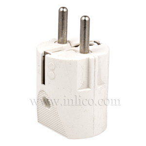 REWIRABLE SCHUKO PLUG WHITE 
CEE 7/4 AND CEE 7/7 (TYPE F AND TYPE E COMPATIBLE) 
TO STANDARD IEC60884-1:2002 VDE APPROVED MAX CURRENT 16 AMPS 
