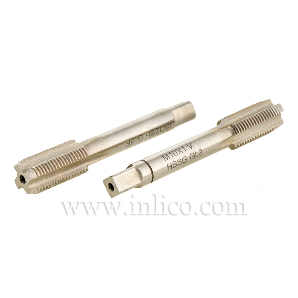 HAND TAP SET - TWO PIECE - M10X1 HSS METRIC ISO FINE THREAD DIN13 TAPER AND PLUG