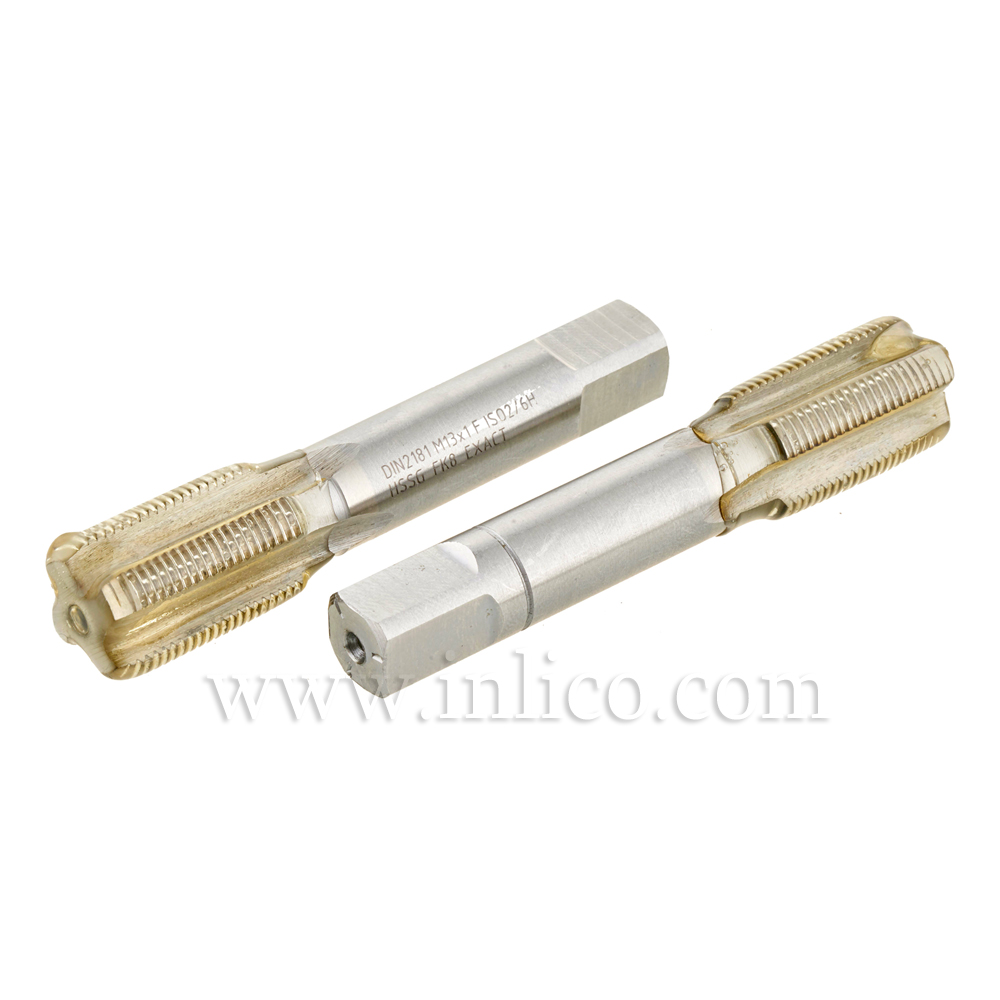 HAND TAP SET - TWO PIECE - M13X1 HSS METRIC ISO FINE THREAD DIN13 TAPER AND PLUG