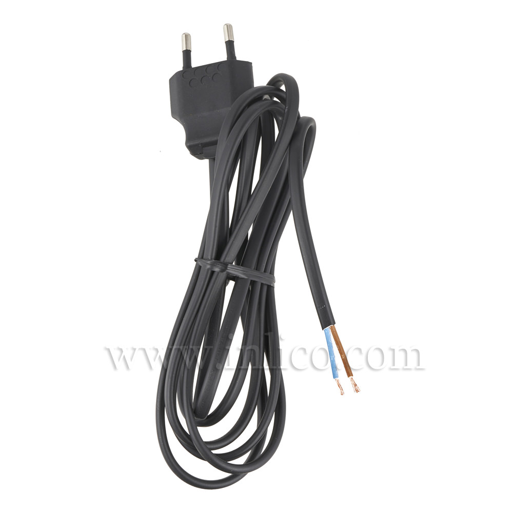 BLACK EUROLEAD 2.5M 2 X .75 2192Y FLEX. CABLE IS HARMONISED HO3VVH2-F AND EURO-PLUG TO VDE