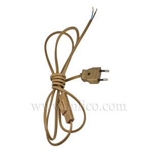 2.5M EURO GOLD C/SET SPACE 1MT/1.5M SWITCH IS 1M FROM FREE END 1.5M FROM PLUG END2192Y 2X.75MM FLX GLD+E/PLUG