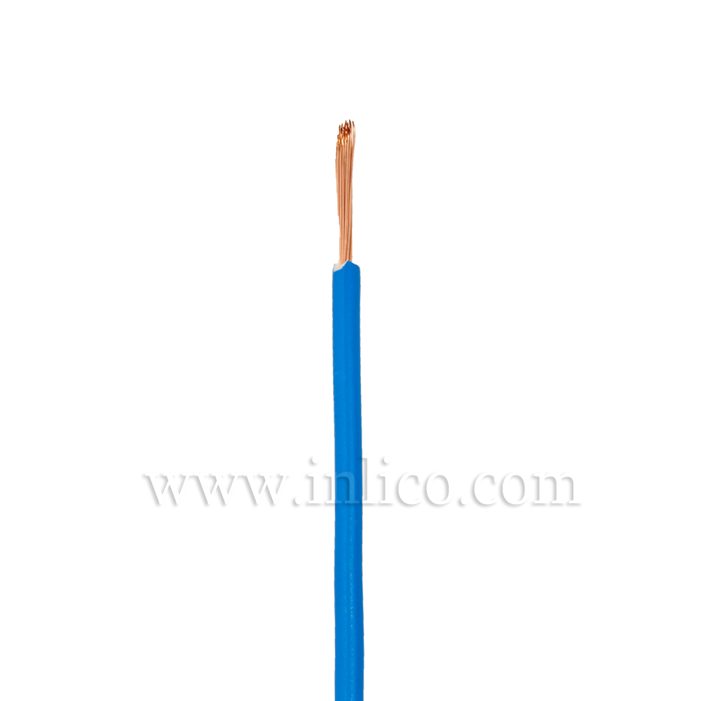 BLUE SINGLE CORE 0.5MM SQ CABLE H05V-K BS5025:2011 HEAT RESISTANT TO 75 DEG C