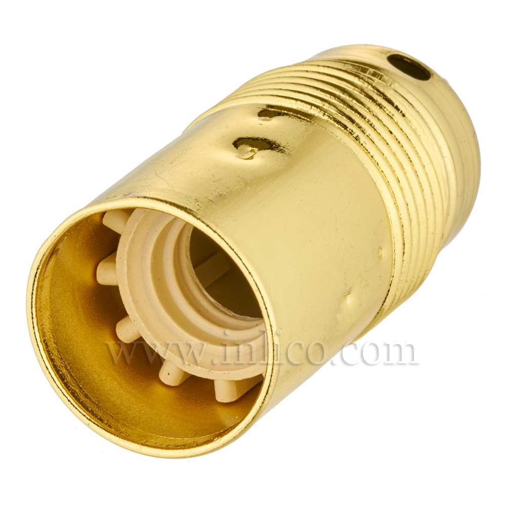 E14 METAL LAMPHOLDER BRASS PLATED  WITH PLAIN SKIRT AND EARTHED DOME VDE APPROVED
APPROVAL ENEC05 TO BS EN 60238:2018:2004


