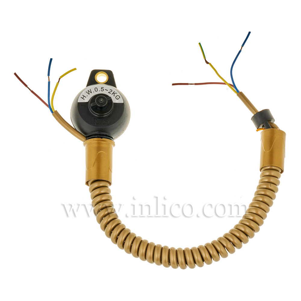 3 CORE RISE & FALL UNIT GOLD WITH CUP 2183Y x 0.75mm CABLE 
MIN LOADING 0.5KG  MAX 2KG
