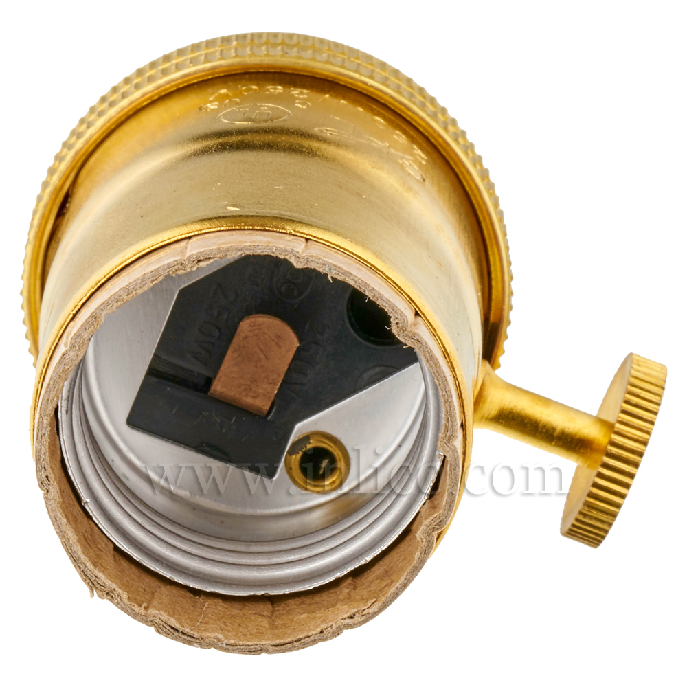 BRASS E26 L/HLDR WITH 2 WAY ROTARY SWITCH UL APROVED E227063