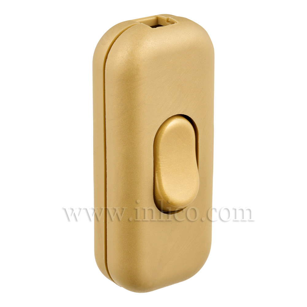 INLINE SWITCH FOR 2 & 3 CORE CABLE GOLD 6A SINGLE POLE SCREW TERMINALS 'S' MARKED