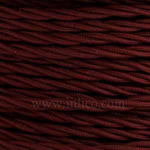 TWISTED CABLE  BURGUNDY 3 CORE x 0.75MM DOUBLE INSULATED HO5V-K BS5025:2011