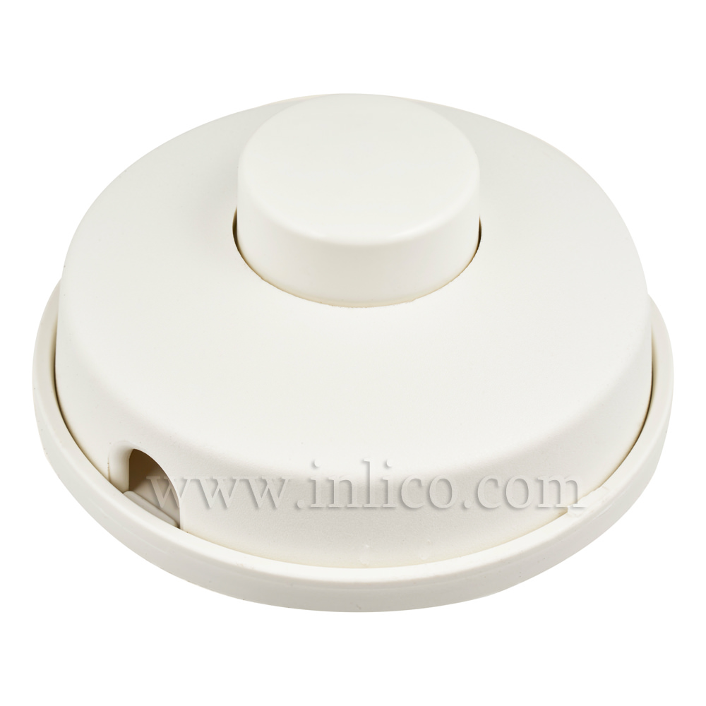 ROUND FOOT SWITCH 2A SINGLE POLE WHITE STANDARDS EN61058-1:2009 AND EN61058-2-1:2003