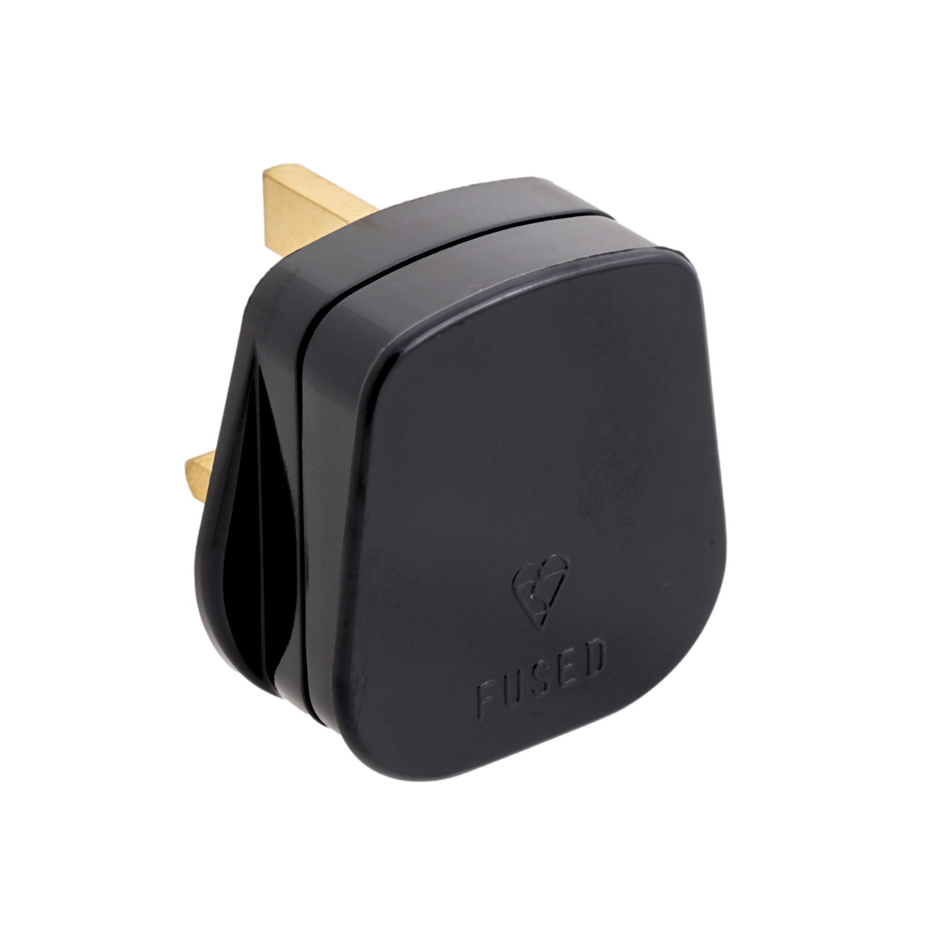 BLACK 13A PLUGTOP WITH 13A FUSE AND QUICK FIT CABLE RESRAINT TO BS 1363-1:2006+A1:2018 ASTA APROVED