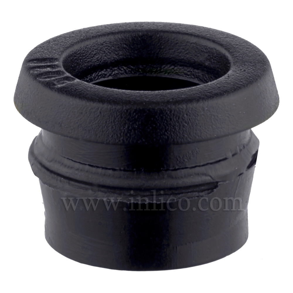 GROMMET BLACK - TO FIT 11MM HOLE DIAMETER - 7MM ID, 7MM HIGH , TOTAL OAD 12.5MM