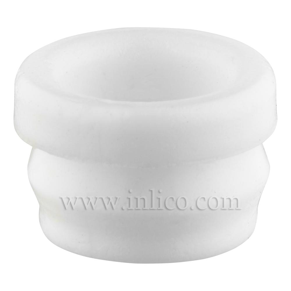 GROMMET WHITE - TO FIT 11MM HOLE DIAMETER - 7MM ID, 7MM HIGH , TOTAL OAD 12.5MM