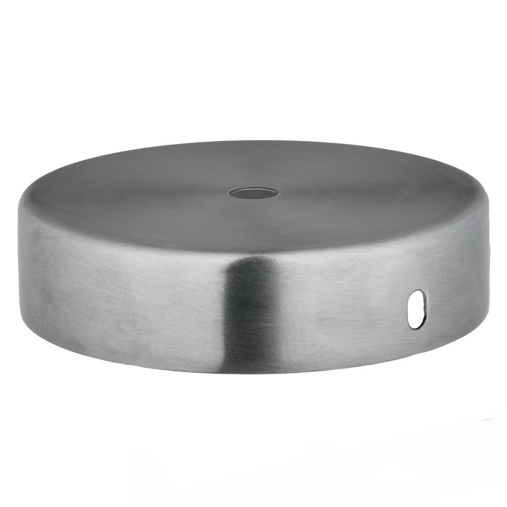 RAW STEEL CEILING CUP 100MM DIA. X 25MM 10.5MM CENTRE HOLE & M4 SIDE HOLES FOR FIXING BRACKET