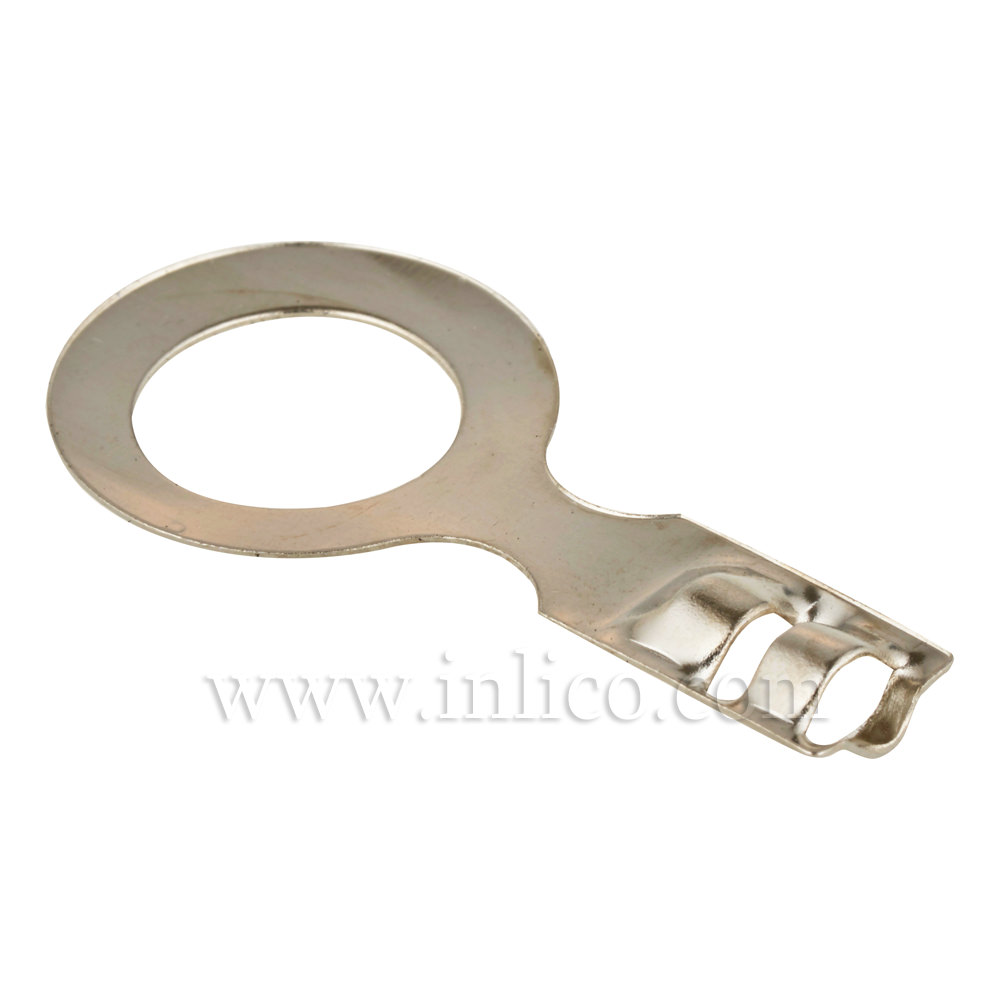 10.5MM  HOLE DIAMETER ZINC PLATED EARTH TAG WITH CRIMP TERMINAL, 32.5MM OAL