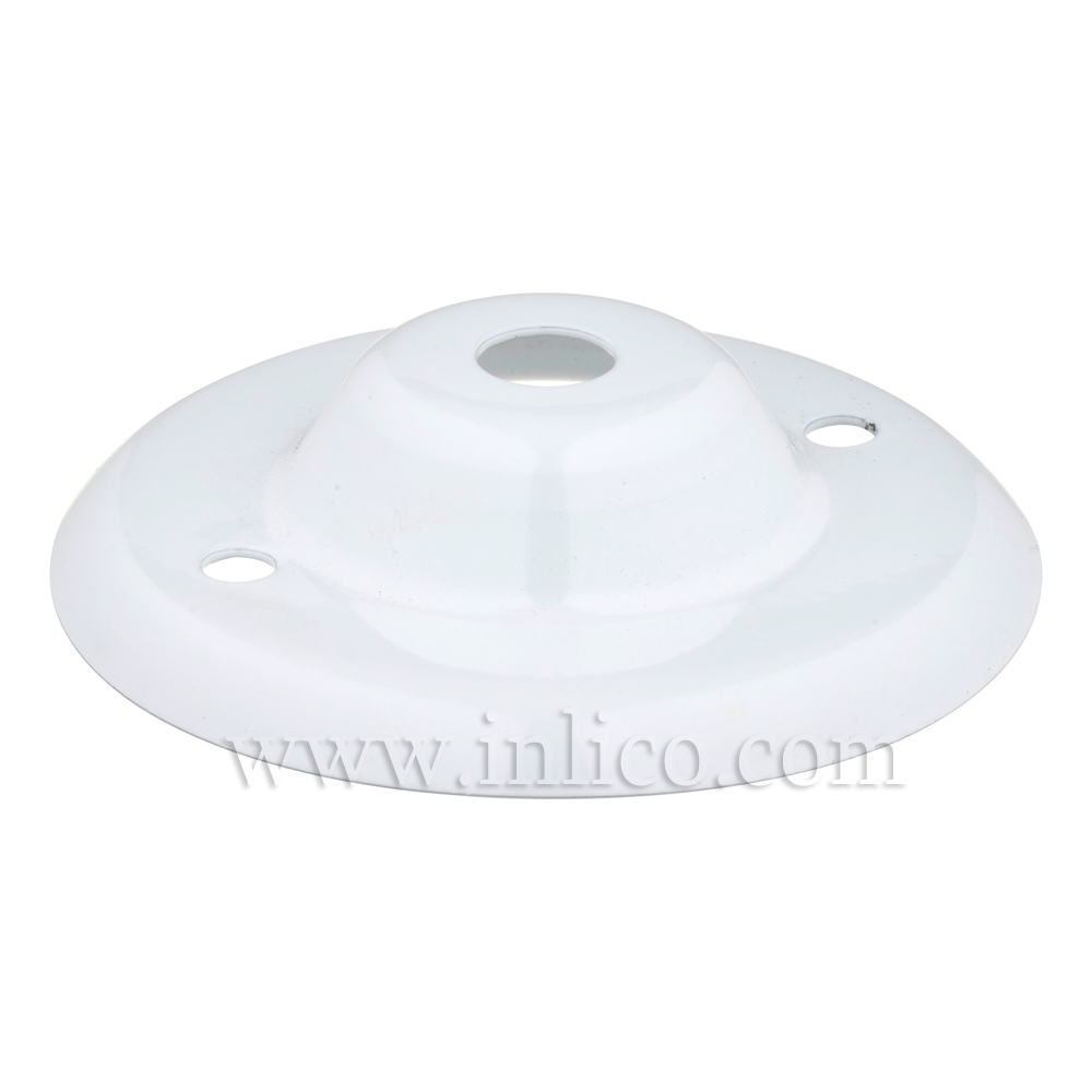 10MM CEILING PLATE WHITE POWDER COATED FINISH WITH 2" BESA FIXING HOLES