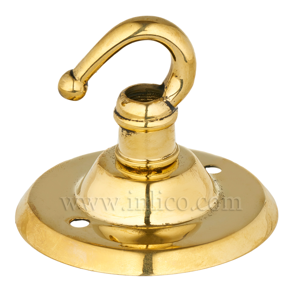 POLISHED BRASS CEILING HOOK PLATE