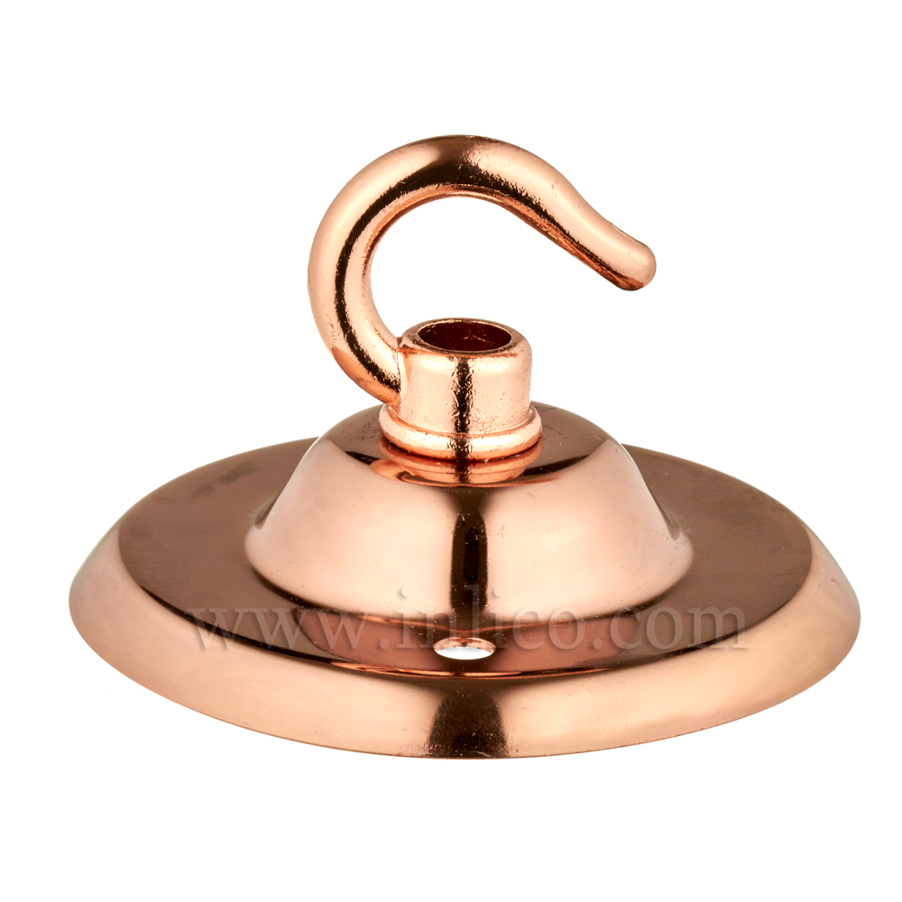 BRIGHT COPPER FINISH CEILING HOOK PLATE- BESA FIXING - OAD74MM