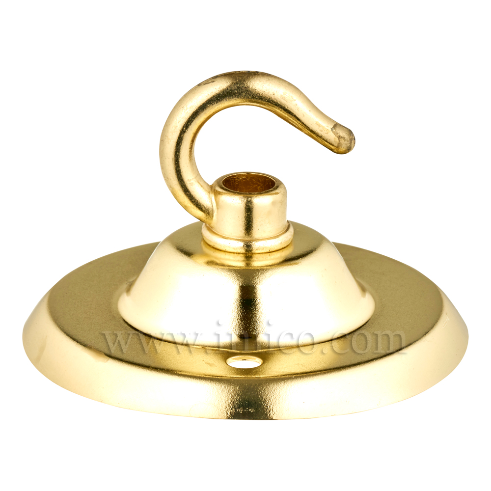 BRASS PLATED CEILING HOOK AND PLATE - BESA FIXING - OAD74MM