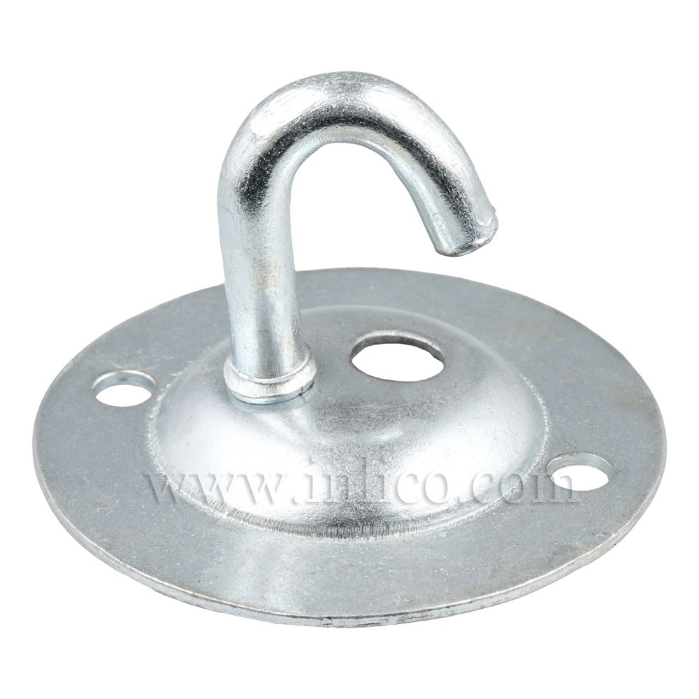 HOOK AND PLATE BRIGHT ZINC PLATED INDUSTRIAL STYLE