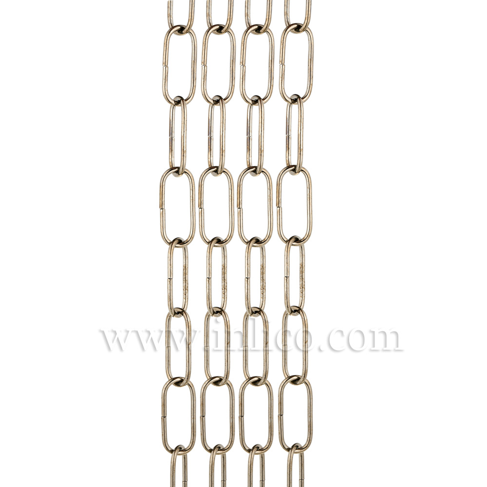 BLACK NICKEL PLATED SUSPENSION CHAIN 2.5mm WIRE GAUGE 33mm x 12mm  LINK (Internal) - supplied in 48cm lengths
