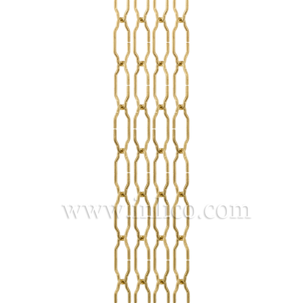 BRASS PLATED GOTHIC CHAIN - LARGE  4mm WIRE  45mm x 24mm link (internal)- stocked in 10 metre hanks