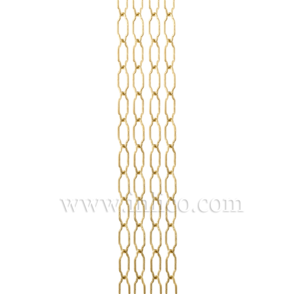 BRASS PLATED GOTHIC CHAIN - SMALL 1.9mm WIRE  25mm x 11mm LINK (internal)  stocked in 10 metre hanks