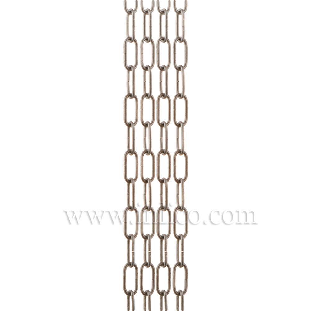 LIGHT DUTY CHROME CHAIN 1.8mm WIRE  17mm x 5.6mm LINK (internal) - supplied in 80cm lengths