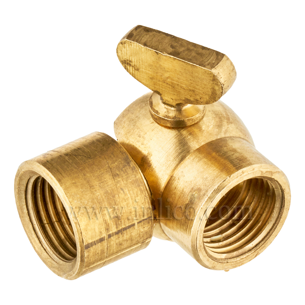 10MM F-F GAS TAP KNUCKLE 42MM X 25MM RAW BRASS FOR 3 CORE CABLE