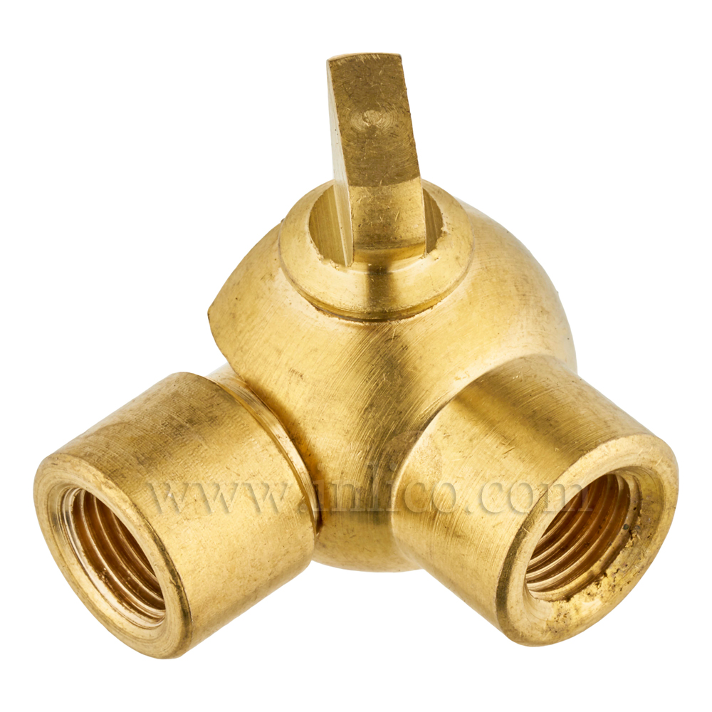 10MM F-F GAS TAP KNUCKLE 27MM X 16MM RAW BRASS FOR 3 CORE