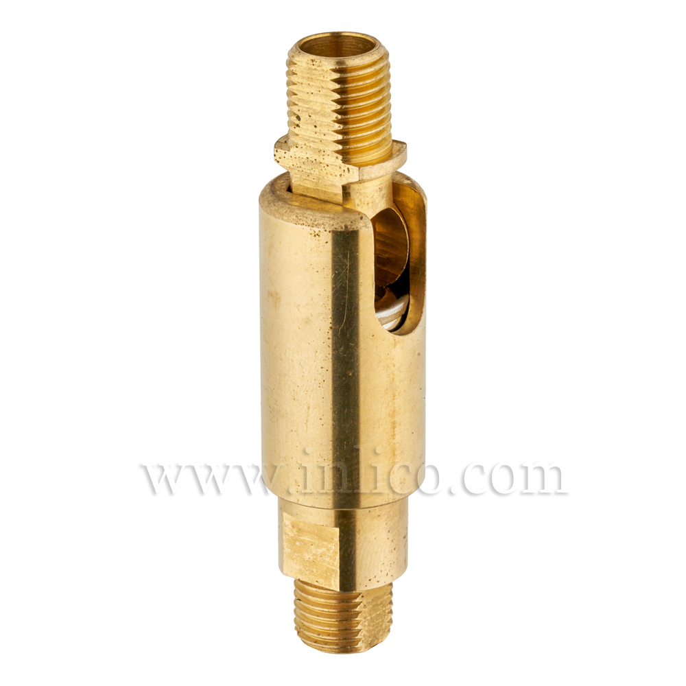 M10X1 MALE/MALE KNUCKLE JOINT RAW BRASS 61mm DIA 16mm
