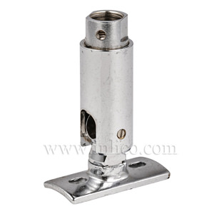 10MM FEMALE SWIVEL/KNUCKLE JOINT WITH FIXING PLATE - CHROME. BENDS TOWARDS SHORT SIDE OF PLATE (E070/C)