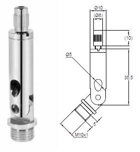 HINGED SUSPENSION CLUTCH  - NICKEL PLATED BRASS - M10X1 MALE THREAD