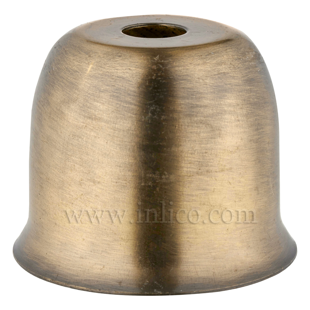 LAMPHOLDER CUP WITH ANTIQUE BRASS FINISH.  STEEL CUP 41X38MM WITH 10.5MM CENTRE HOLE HALF LAMPHOLDER COVER FOR E27/ES LAMPHOLDER