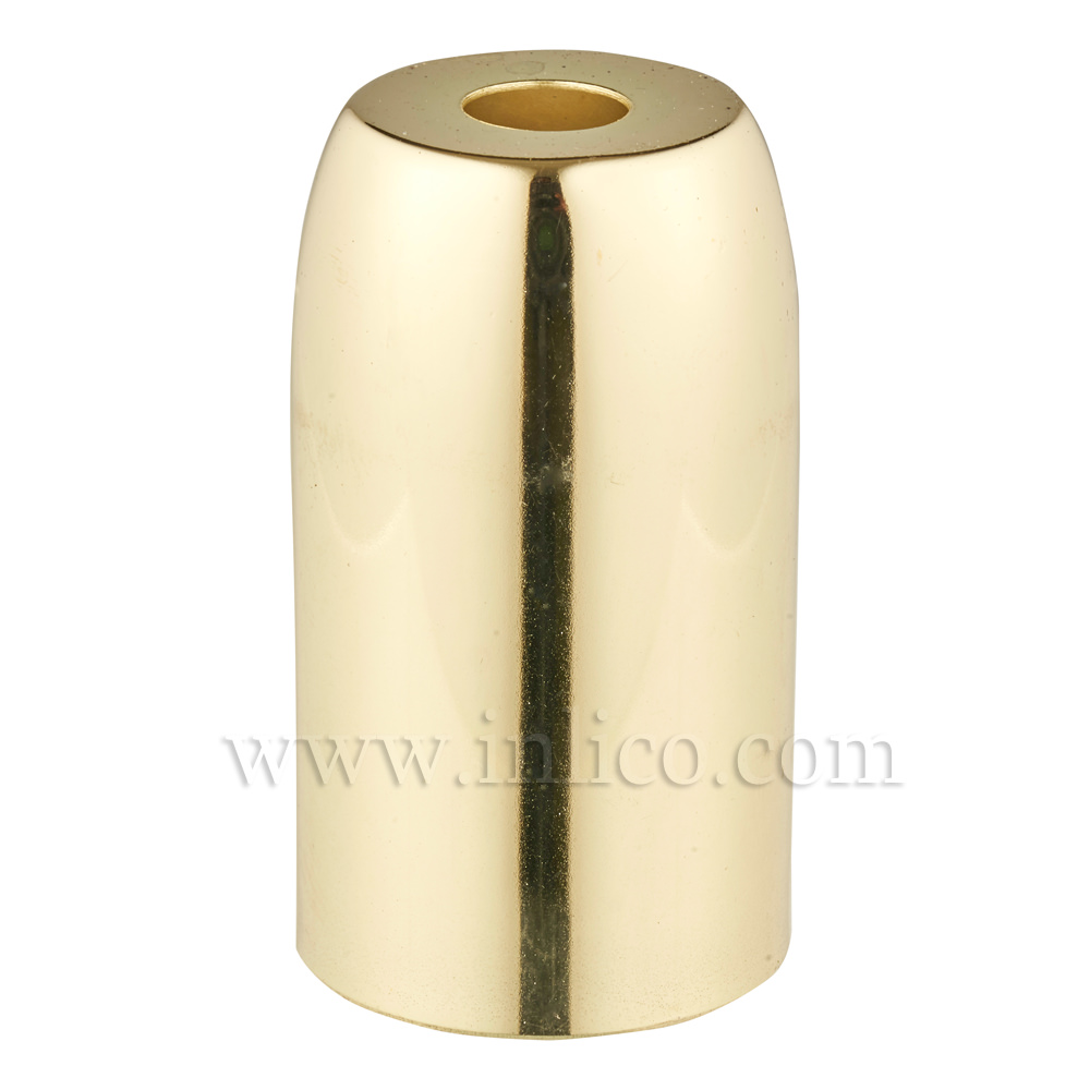 BRASS PLATED STEEL LH COVER D32XH54MM WITH 10.5 HOLE 
LAMPHOLDER COVER FOR E14/SES LAMPHOLDERS