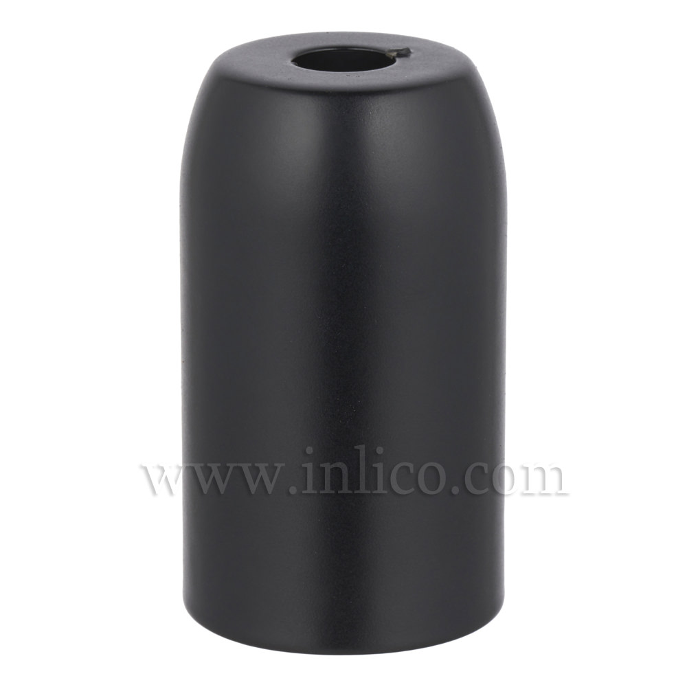 BLACK POWDER COATED STEEL LH COVER D32XH54MM WITH 10.5 HOLE 
LAMPHOLDER COVER FOR E14/SES LAMPHOLDERS