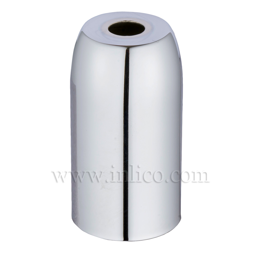 CHROME PLATED STEEL LH COVER D32XH54MM WITH 10.5 HOLE 
LAMPHOLDER COVER FOR E14/SES LAMPHOLDERS