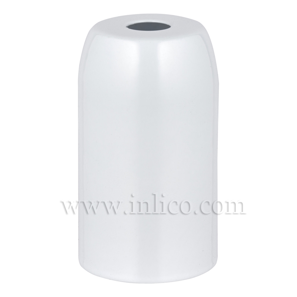 WHITE POWDER COATED STEEL LH COVER D32XH54MM WITH 10.5 HOLE 
LAMPHOLDER COVER FOR E14/SES LAMPHOLDERS