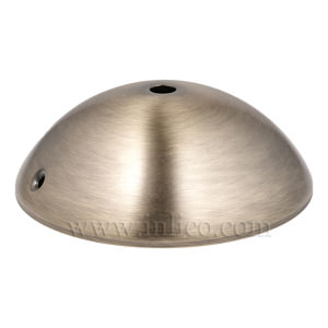 ANTIQUE FINISH STEEL CEILING CUP HALF ROUND 120mm x 40mm WITH 10.5mm CENTRE HOLE AND M4 SIDE HOLES FOR FIXING BRACKET