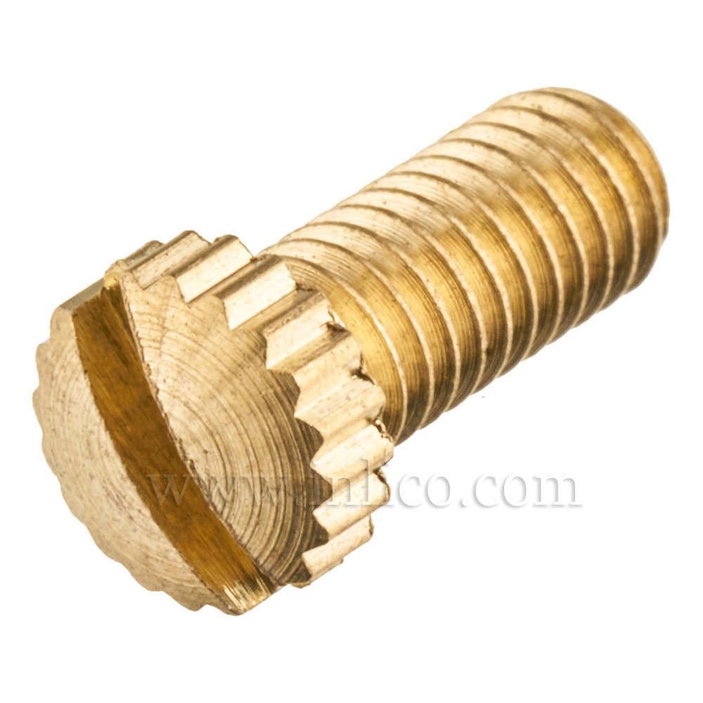 BRASS SCREW POLISHED KNURLED HEAD M4 X 10mm FOR 6.1008 CEILING CUPS