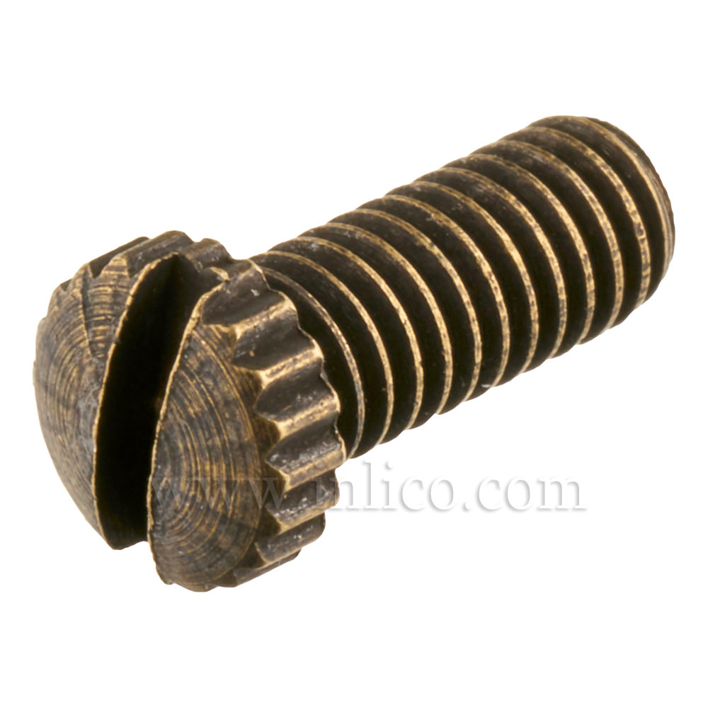 BRASS SCREW ANTIQUE FINISH KNURLED HEAD M4 X 10mm FOR 6.1008 CEILING CUPS