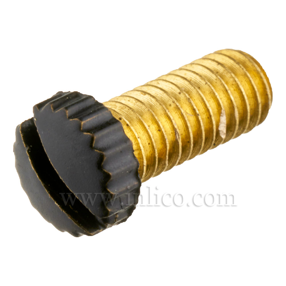 BRASS SCREW BLACK POWDER COATED FINISH KNURLED HEAD M4 X 10mm FOR 6.1008 CEILING CUPS 