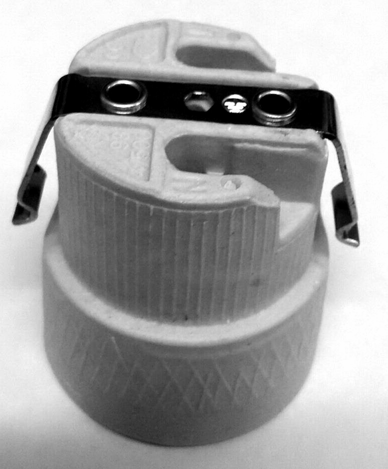 E27 PORCELAIN LAMPHOLDER + BLACK COLOURED SPRING BRACKET 