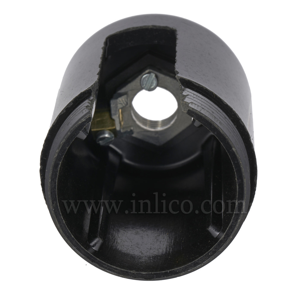 BLACK EARTHED BAKELITE DOME E27 FOR ROCKER SWITCH