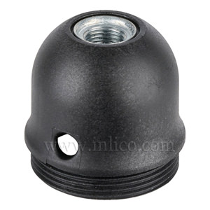 METAL ENTRY DOME FOR E27 PULL SWITCH LAMPHOLDER BLACK THERMOPLASTIC WITH PULLCORD