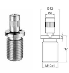 SUSPENSION CLUTCH NICKEL PLATED BRASS 12MMX 27MM M10X1 THREAD WITH SAFETY CAP