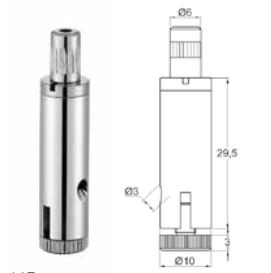 SUSPENSION CLUTCH WITH SPLITTER FOR 2 CABLES C/W M5 SCREW - CHROME PLATED BRASS 