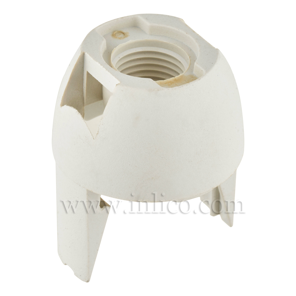 10MM PLASTIC ENTRY SNAP FIT DOME WHITE FOR E14 THERMOPLASTIC LAMPHOLDER