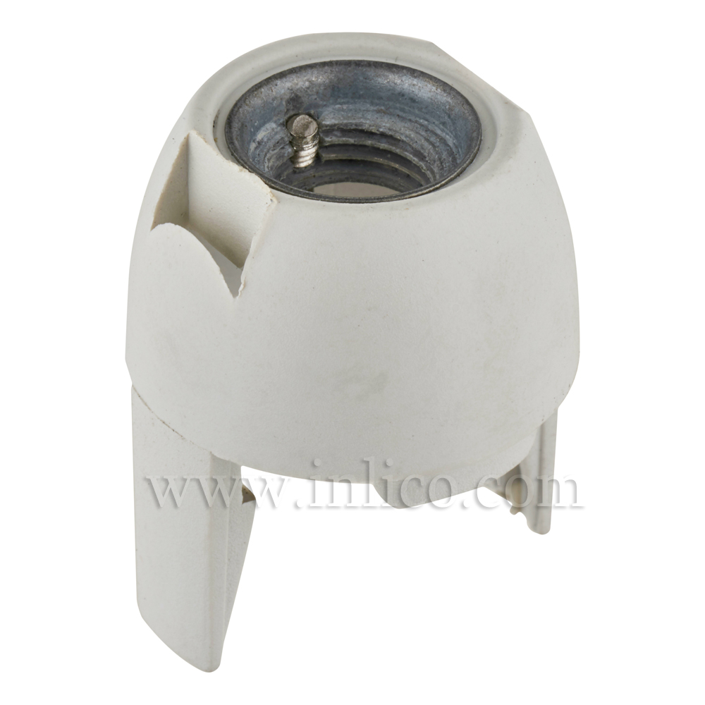 10MM METAL ENTRY SNAP FIT DOME WHITE FOR E14 THERMOPLASTIC LAMPHOLDER