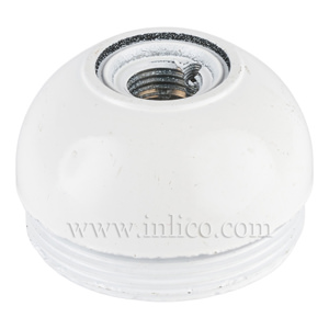 10MM METAL ENTRY E27 EARTHED DOME WHITE